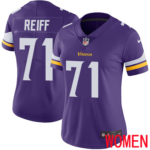 Minnesota Vikings 71 Limited Riley Reiff Purple Nike NFL Home Women Jersey Vapor Untouchable
